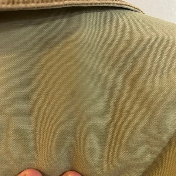 L.L. Bean Olive Khaki Field Jacket with Brown Corduroy Collar vintage from 90s - Picture 10 of 10